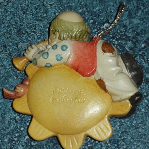 "Happy" Anri Ferrandiz Toriart Christmas Ornament 624-240 Clown With Sun Trumpet - Picture 3 of 3